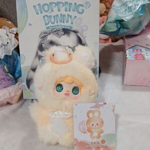 Hopping Bunny Plush Toy - Cream Moon Shadow Rabbit